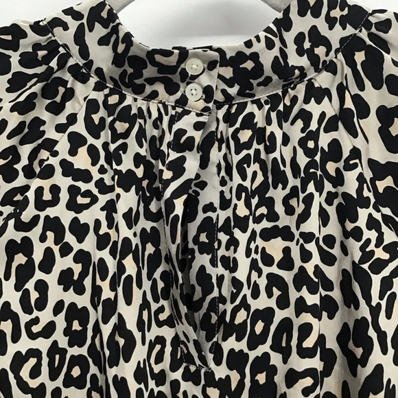 LOFT Women’s Silky Animal Print Hi Neck Blouse Top Career Work Size Small - Picture 5 of 7